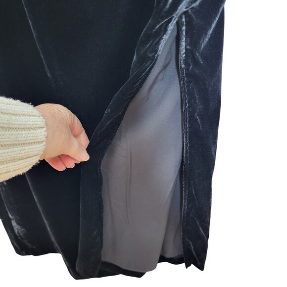 Antonio Melania Black Phoenix Velvet Cowl Neck Sheath Maxi Dress NWT size 10 - Picture 6 of 12